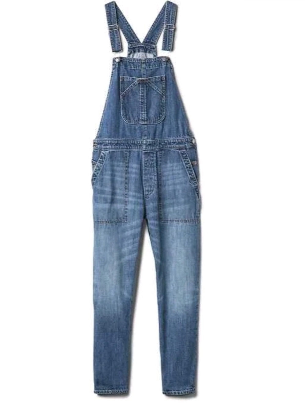 GAP Women's Light Blue Denim Overalls with Front Bib